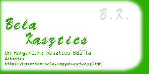 bela kasztics business card